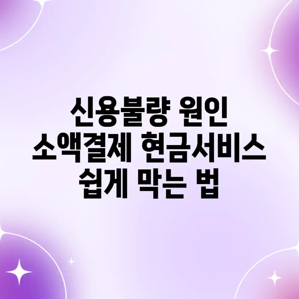 신용불량 원인? 소액결제, 현금서비스 쉽게 막는 법