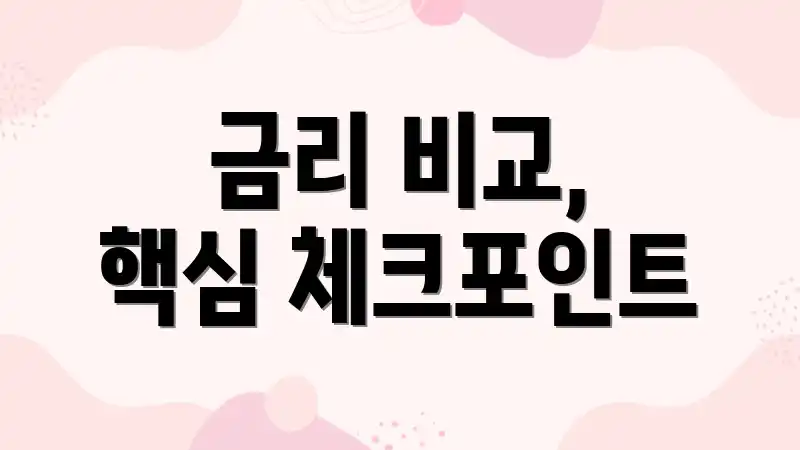 금리 비교, 핵심 체크포인트