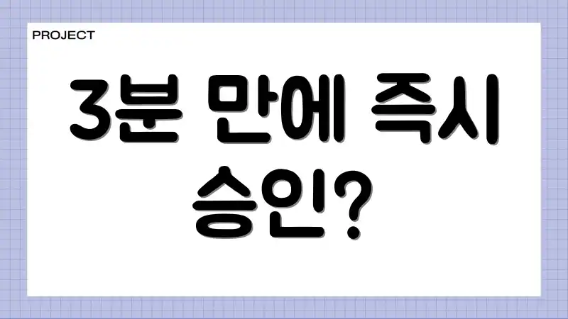 3분 만에 즉시 승인?