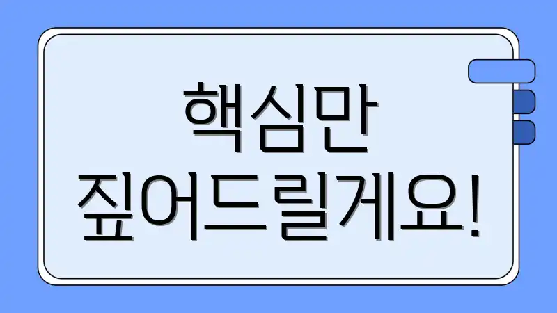 핵심만 짚어드릴게요!