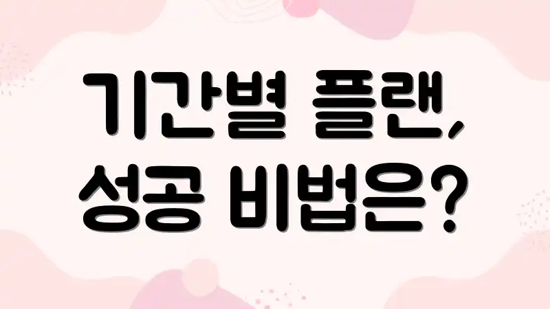 기간별 플랜, 성공 비법은?