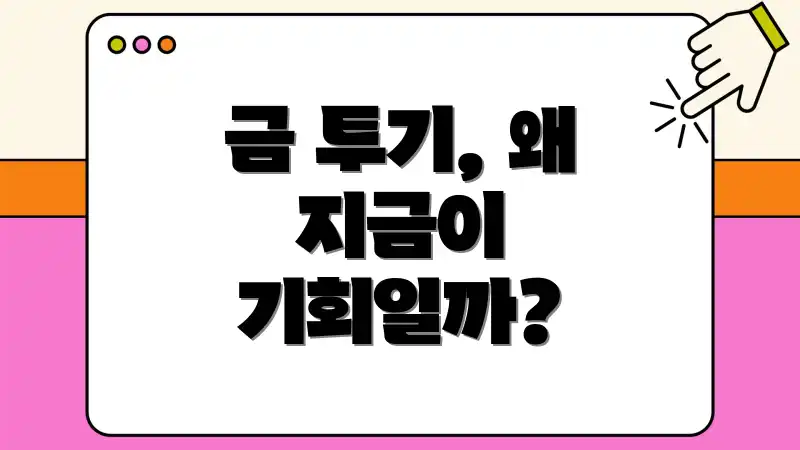 금 투기, 왜 지금이 기회일까?