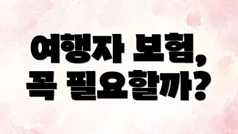 여행자 보험, 꼭 필요할까?