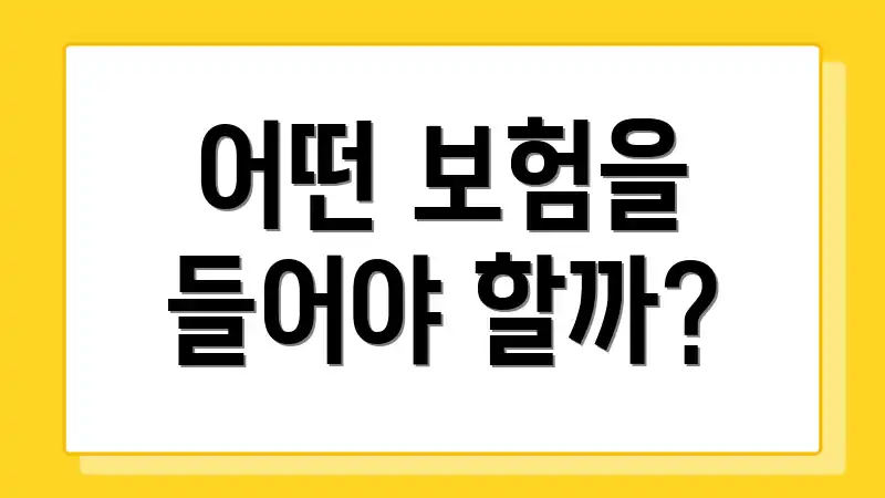 어떤 보험을 들어야 할까?