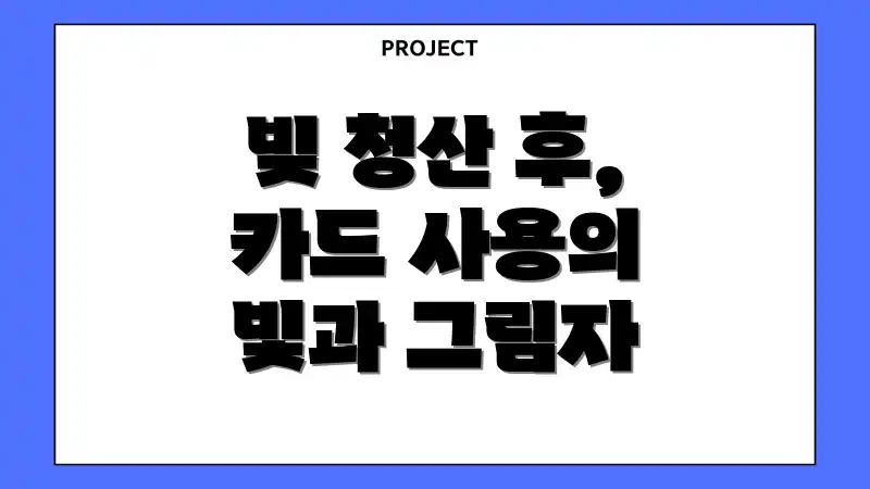 빚 청산 후, 카드 사용의 빛과 그림자