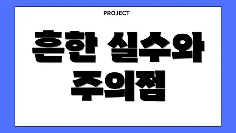 흔한 실수와 주의점