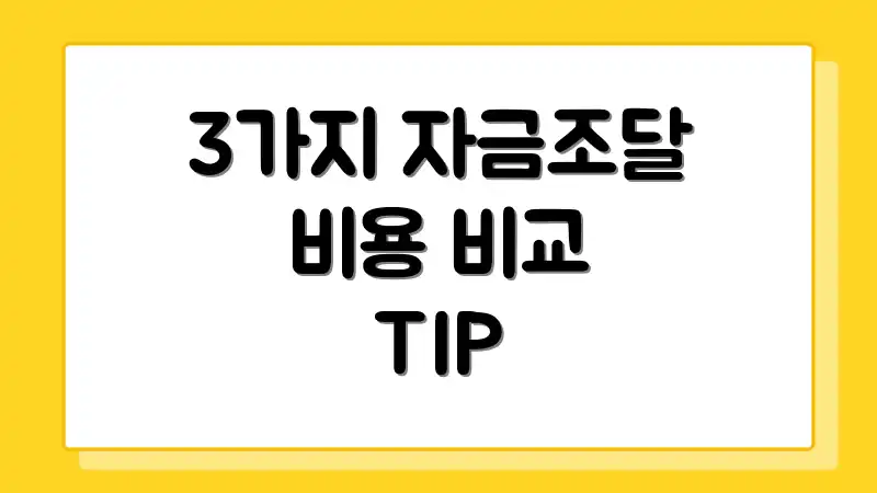 3가지 자금조달 비용 비교 TIP