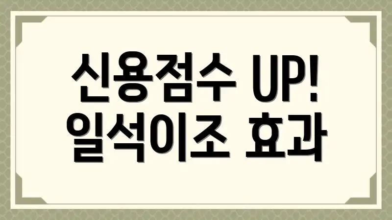신용점수 UP! 일석이조 효과