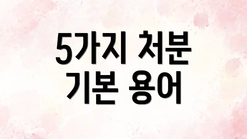 5가지 처분 기본 용어