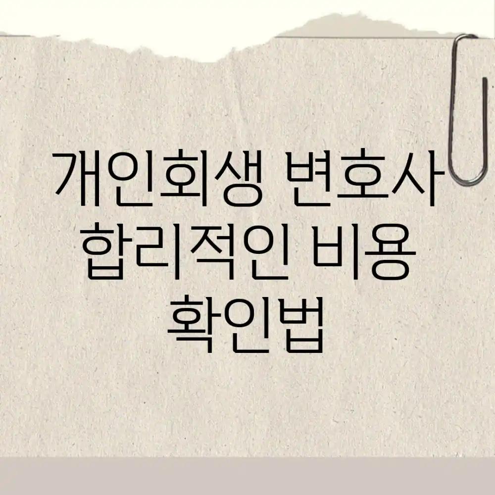 개인회생 변호사, 합리적인 비용 확인법!