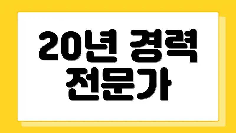 20년 경력 전문가