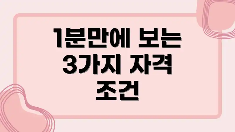 1분만에 보는 3가지 자격 조건