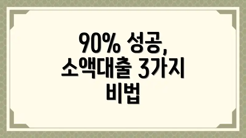 90% 성공, 소액대출 3가지 비법