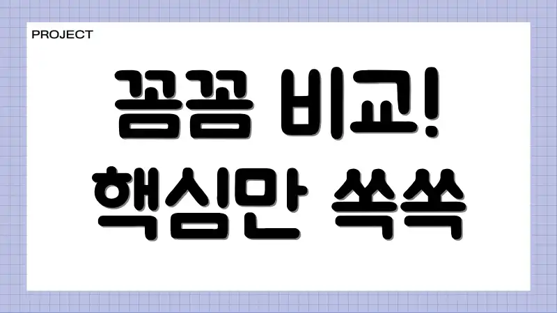 꼼꼼 비교! 핵심만 쏙쏙