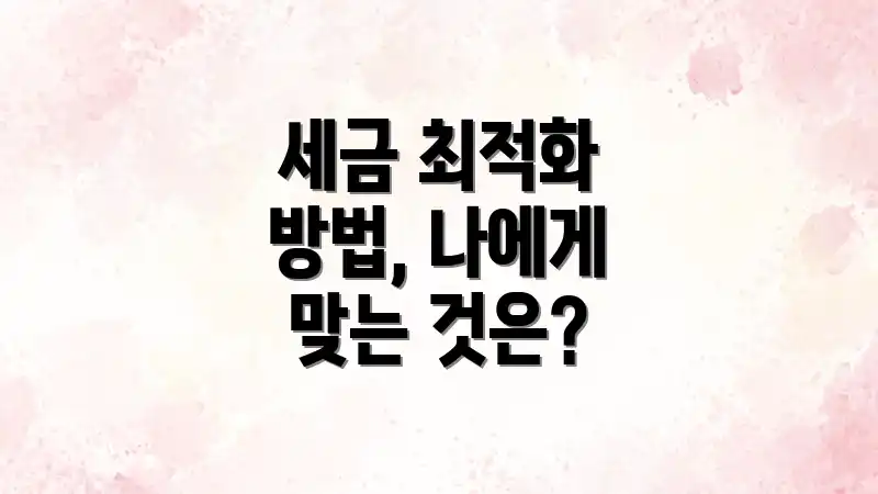 세금 최적화 방법, 나에게 맞는 것은?