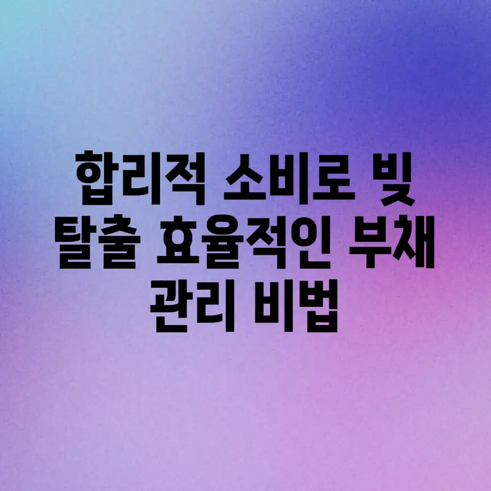 합리적 소비로 빚 탈출! 효율적인 부채 관리 비법 합리적 소비로 빚 탈출! 효율적인 부채 관리 비법
