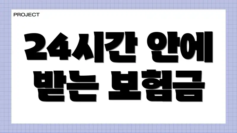 24시간 안에 받는 보험금
