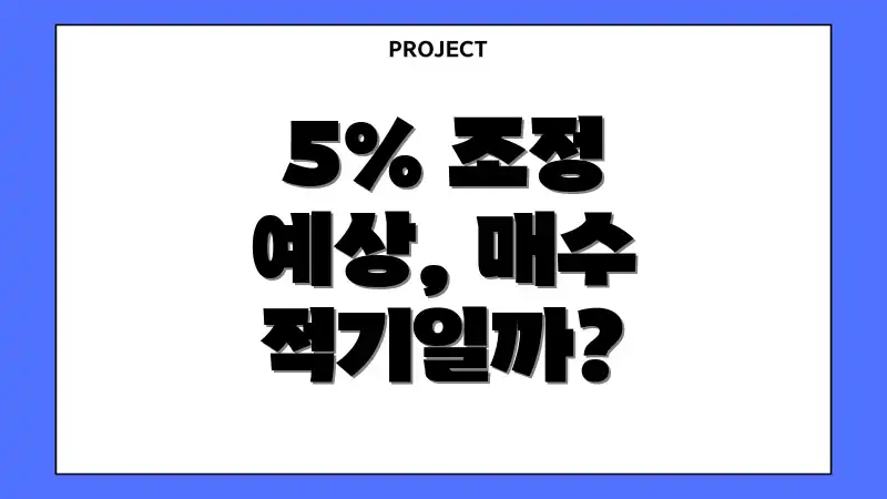 5% 조정 예상, 매수 적기일까?