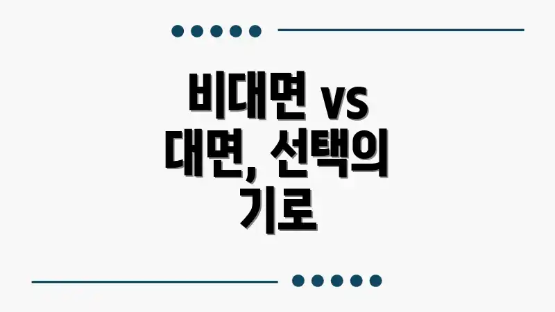 비대면 vs 대면, 선택의 기로