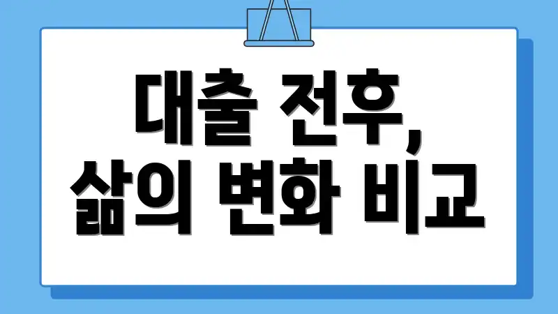 대출 전후, 삶의 변화 비교