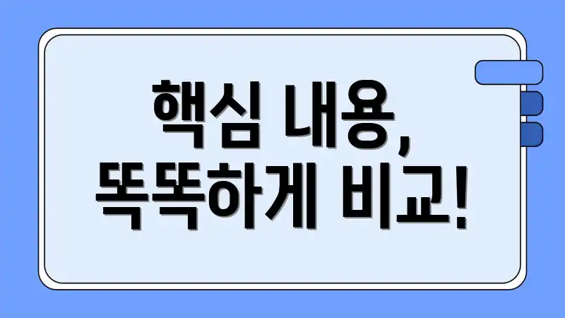핵심 내용, 똑똑하게 비교!