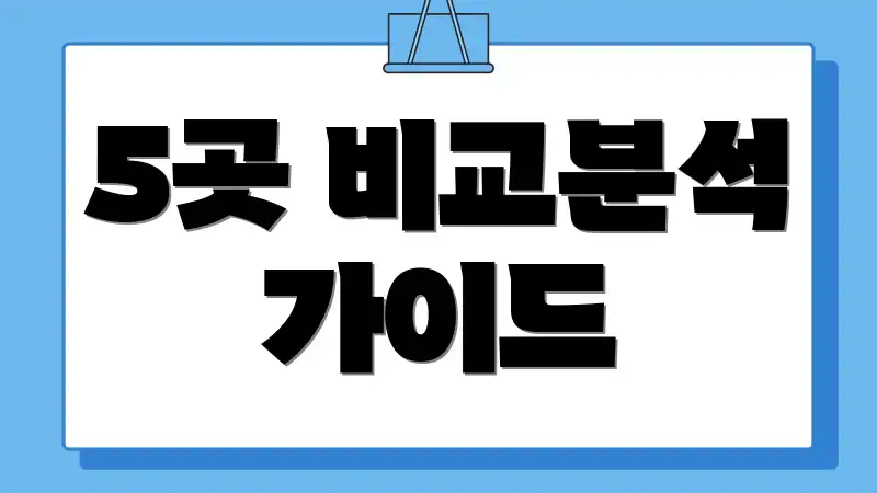 5곳 비교분석 가이드