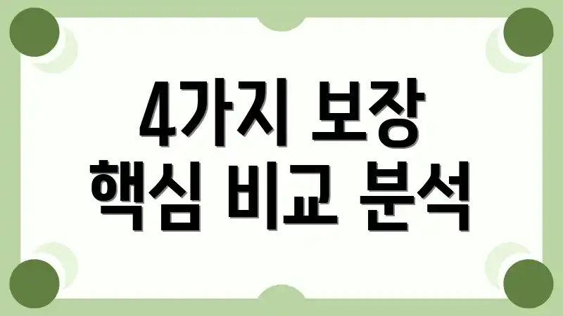 4가지 보장 핵심 비교 분석