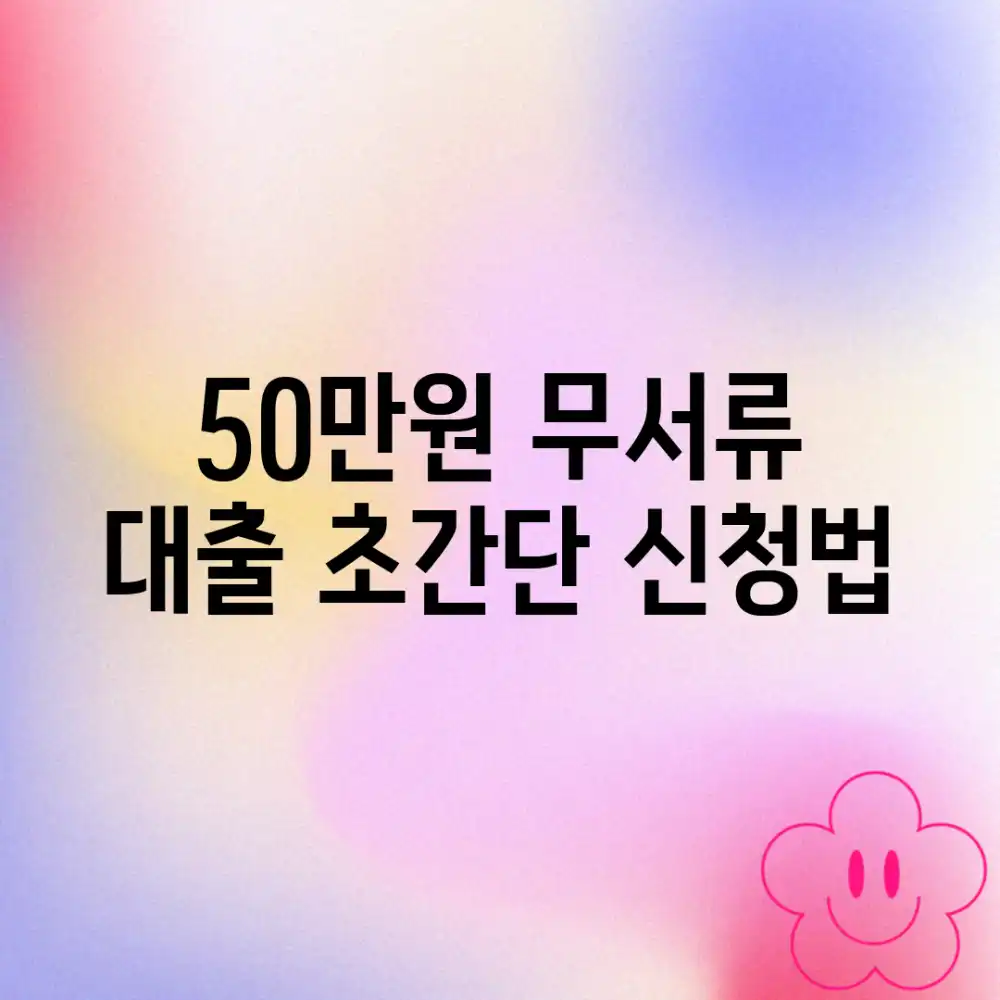 50만원 무서류 대출, 초간단 신청법?! 50만원 무서류 대출, 초간단 신청법?!