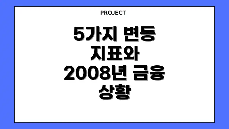 5가지 변동 지표와 2008년 금융 상황