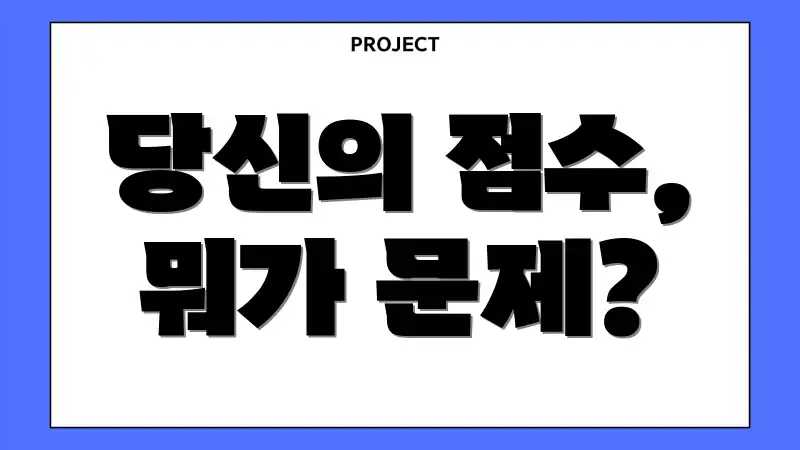 당신의 점수, 뭐가 문제?