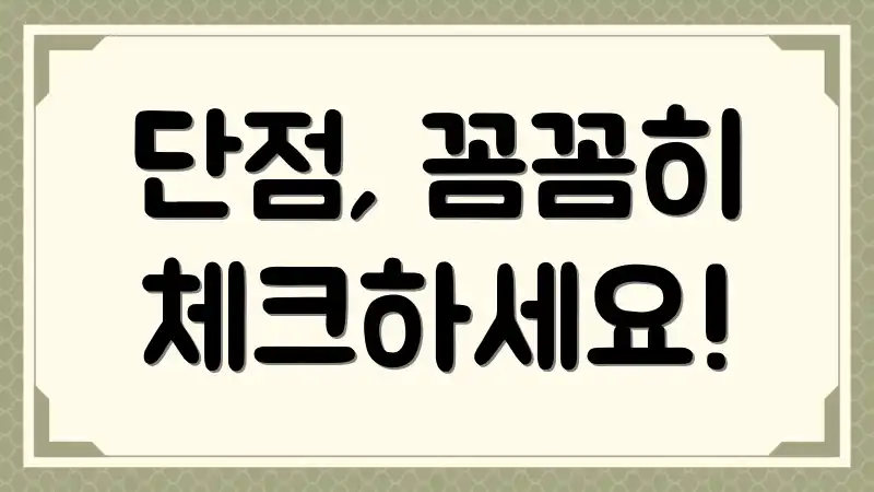 단점, 꼼꼼히 체크하세요!