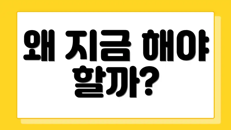 왜 지금 해야 할까?