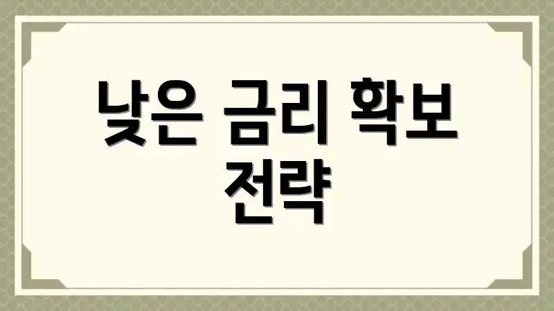 낮은 금리 확보 전략