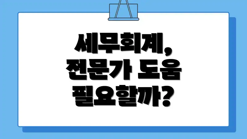 세무회계, 전문가 도움 필요할까?