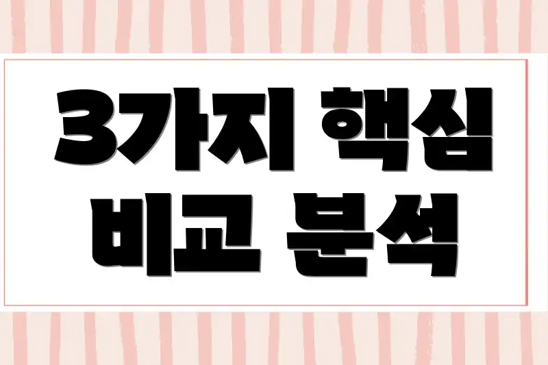 3가지 핵심 비교 분석