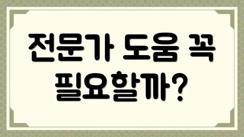 전문가 도움 꼭 필요할까?