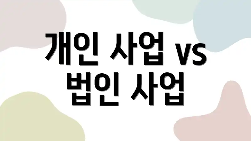 개인 사업 vs 법인 사업