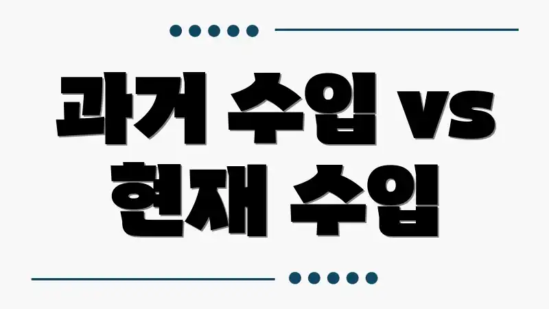 과거 수입 vs 현재 수입