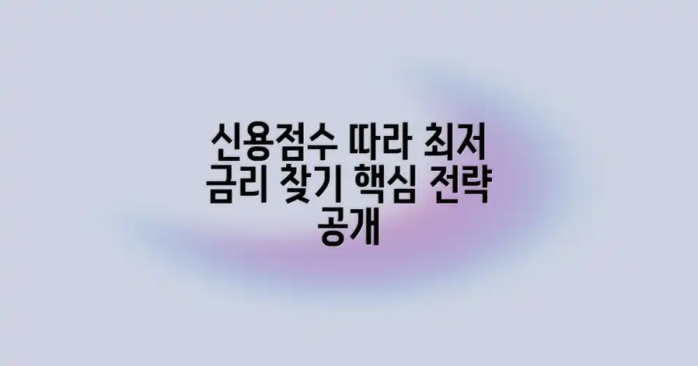 신용점수별 금리 비교 전략