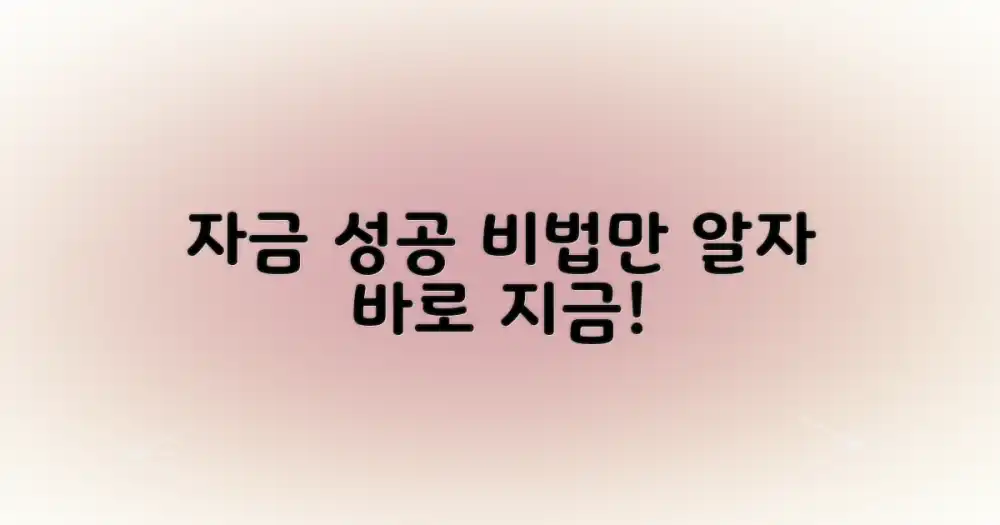 성공적인 자금 마련, 이것만은!