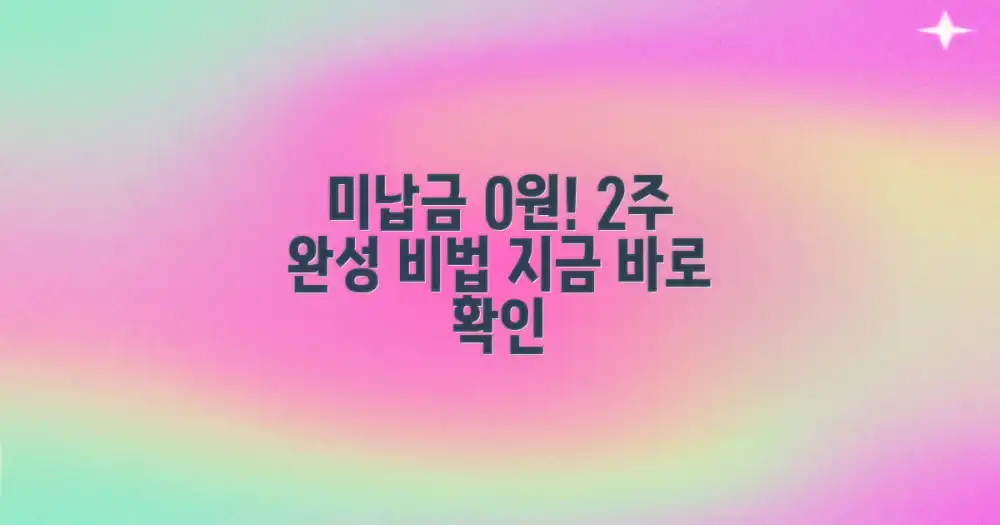 2주 만에 미납금 0원 만들기