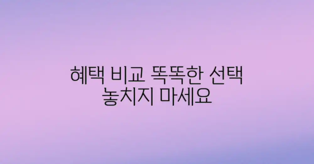 혜택 비교, 합리적인 선택