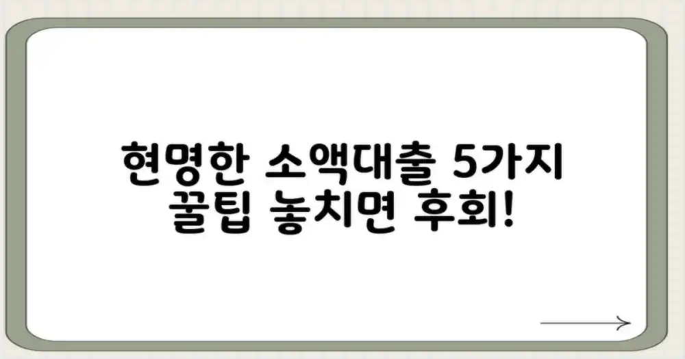 소액대출 현명하게 사용하는 5가지 방법