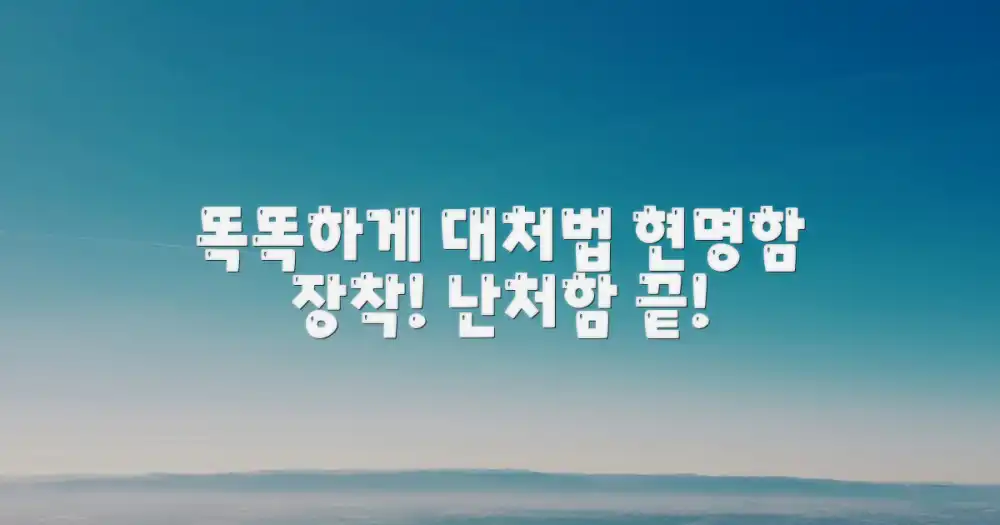 현명하게 대처하는 법 익히세요