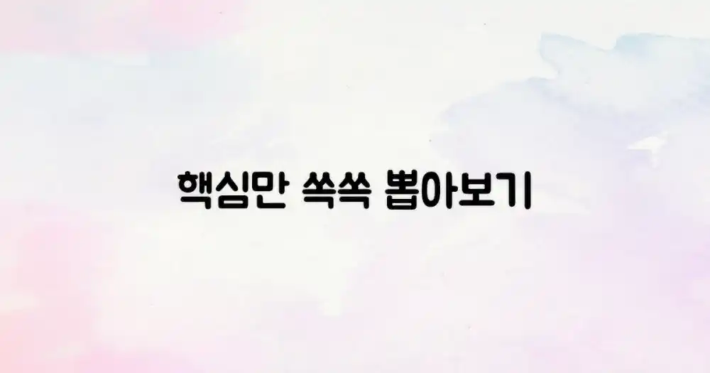 핵심만 쏙쏙 뽑아보기