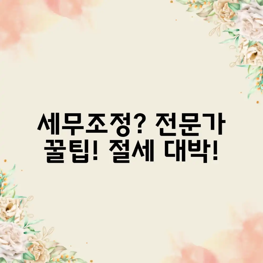 세무조정, 전문가 도움이 필요할 때, 놀라운 절세 비결