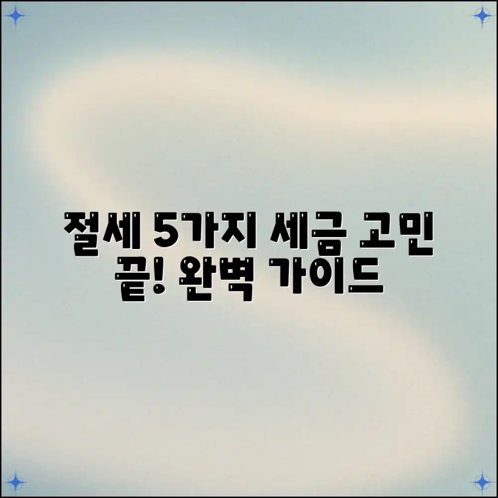 세금 걱정 끝! 절세 신고 5가지 완벽 가이드